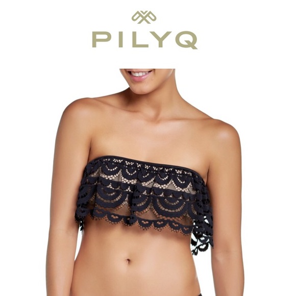 PilyQ Midnight Lace Flutter Bandeau- Medium - Picture 1 of 2